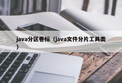 java分区卷标（java文件分片工具类）